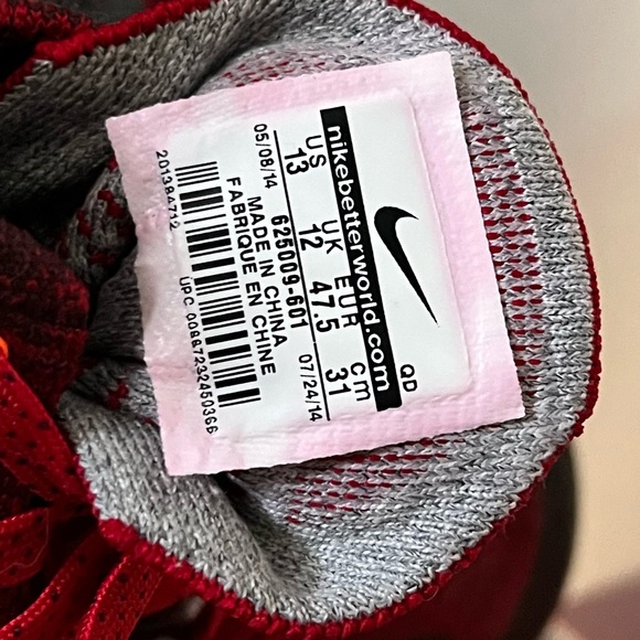 Nike Flyknit Trainer Chukka FSB men’s size 12 US/ 11 Euro in red, new in box - Picture 5 of 9